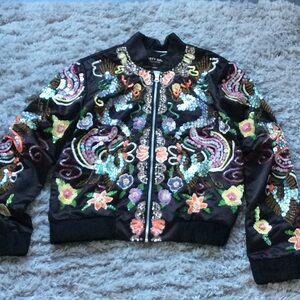 SEQUIN SATIN BOMBER S